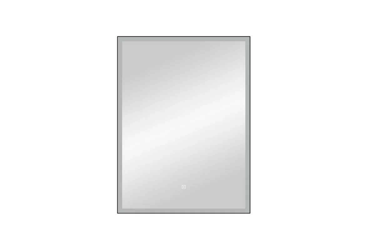 Приобрести continent зеркало с подсветкой frame black 60х80 см, черное