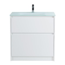 BelBagno Тумба с раковиной KRAFT 80 см, напольная Bianco Opaco, белая матовая раковина