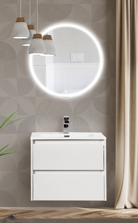 Приобрести тумба подвесная с раковиной belbagno kraft-600-2c-so-bo 60 см, bianco opaco
