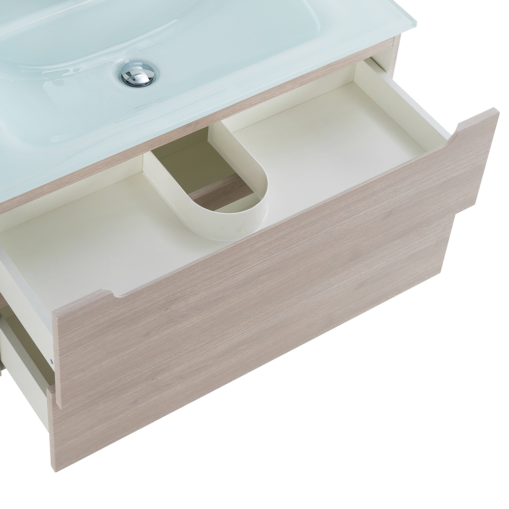 Приобрести belbagno тумба с раковиной etna 100 см, подвесная rovere grigio, стеклянная раковина