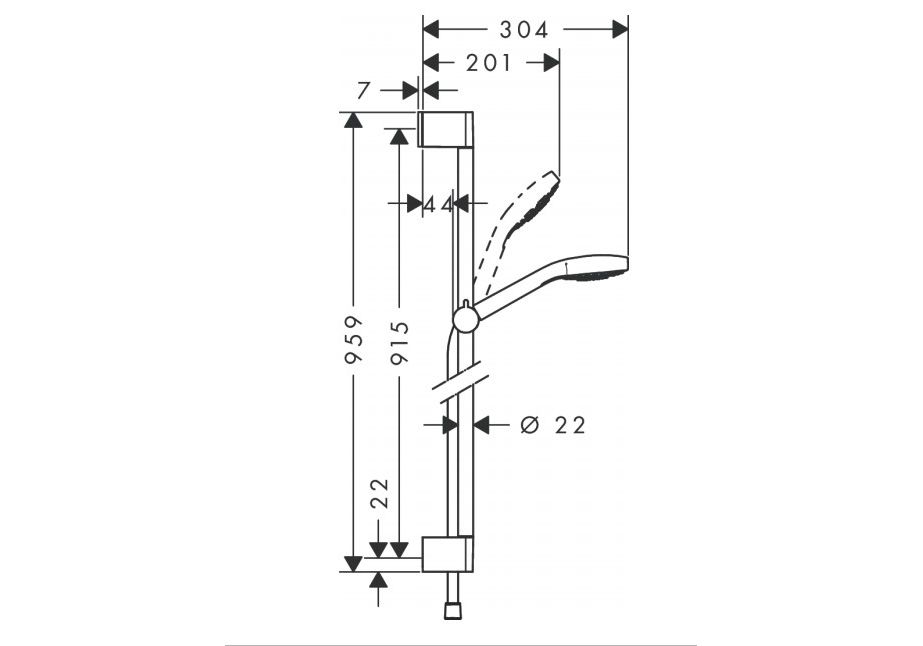 Приобрести 26574400 croma select s душевой набор 1jet со штангой 90 см