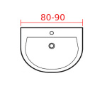 Подвесная раковина 80-90 см