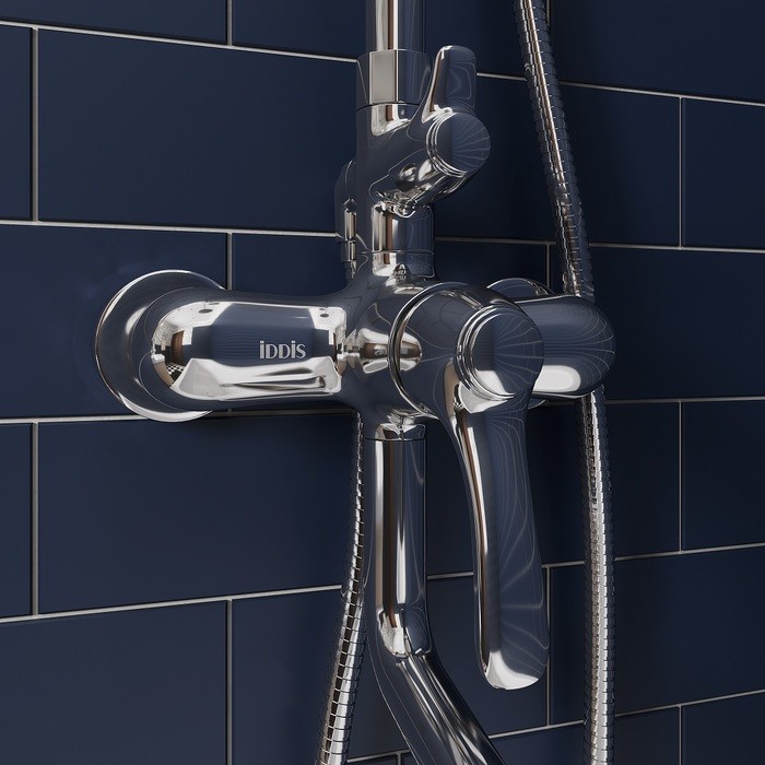 Приобрести iddis душевая система oldie, круглая d-206мм, хром oldsb3fi06