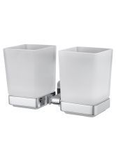 Два стакана для зубных щеток с держателем WONZON & WOGHAND STILL, Хром (WW-6628)