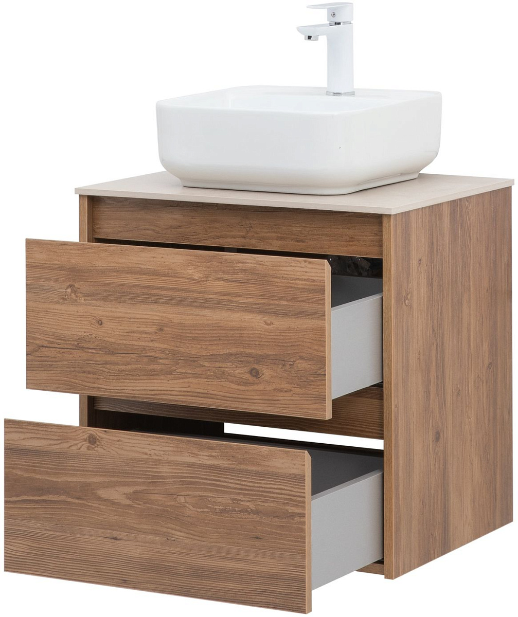 Приобрести aquanet тумба с раковиной nova lite 60 см, дуб шоколадный (2 ящика)