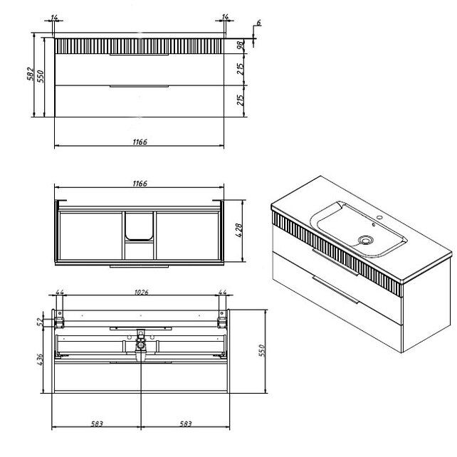 Приобрести caprigo тумба с раковиной monbar -albero 120 см, палисандр, шпон