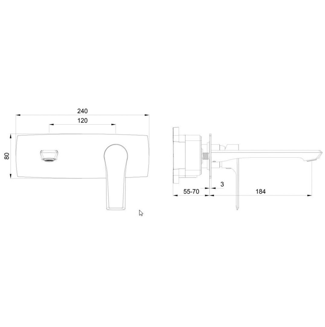 Приобрести смеситель для раковины встраиваемый wonzon & woghand brilliant, черный матовый (ww-88869079-mb)