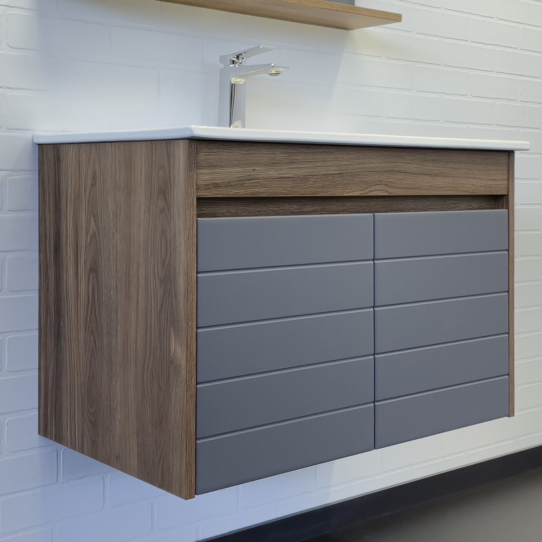 Приобрести сomforty тумба с раковиной кемер-75 антрацит/дуб тёмно-коричневый