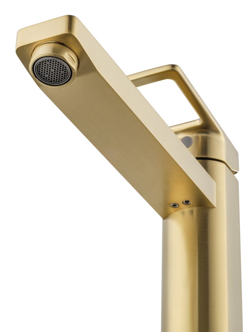 Приобрести смеситель для раковины высокий wonzon & woghand frame, брашированное золото (ww-88239010-bg)