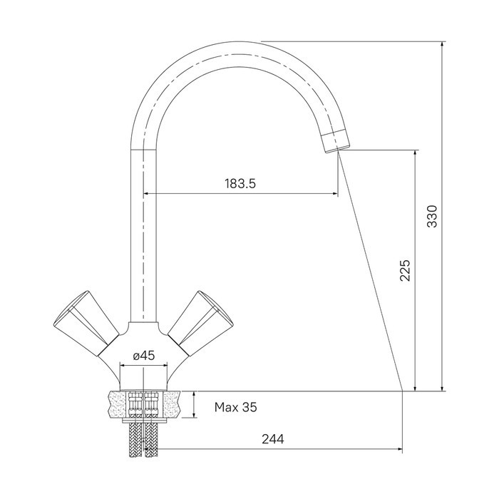 Приобрести iddis смеситель для кухни bounce 330 мм, хром bousbj0i05