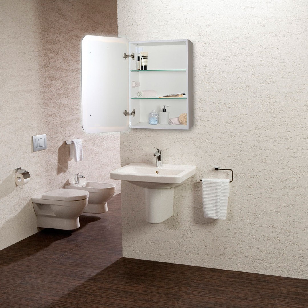 Приобрести зеркало-шкаф azario фиджи flip 60х75 см. с подсветкой, сенсорный вкл. диммер, белый led-00002472