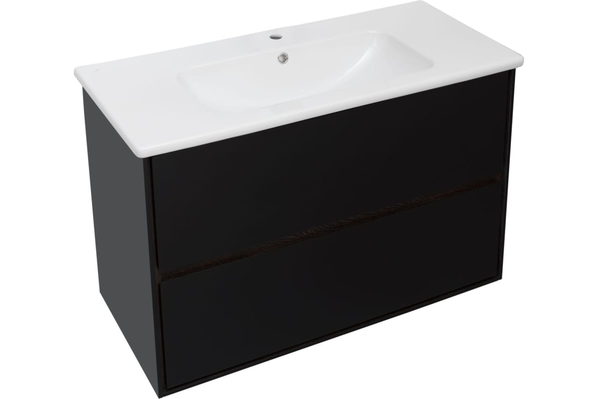 Приобрести aquanet тумба с раковиной милан 100 см, черный глянец