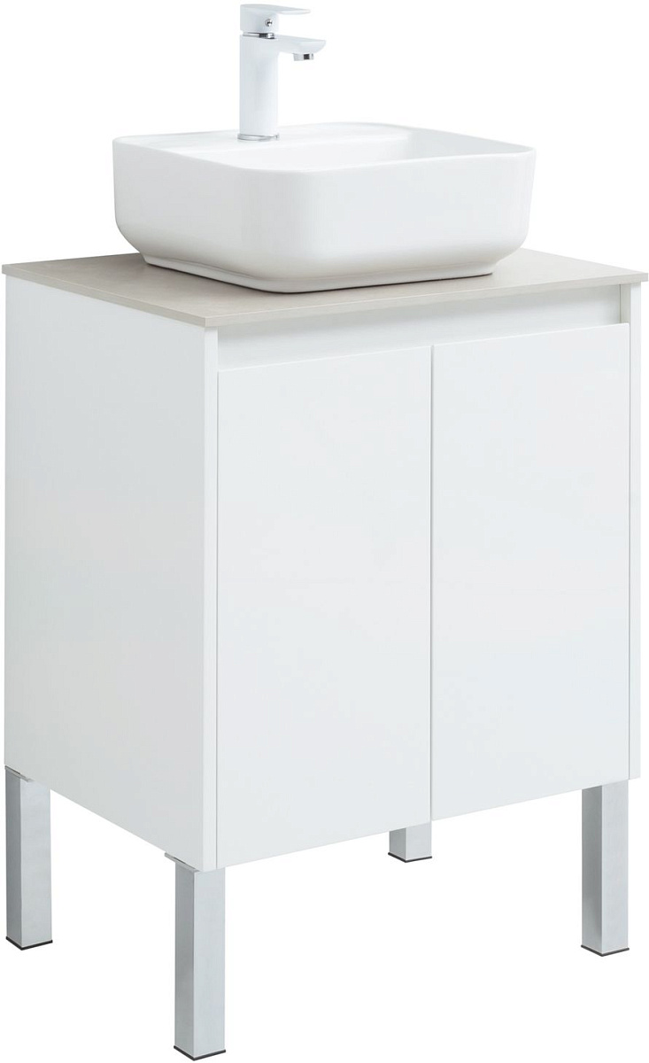 Приобрести aquanet тумба с раковиной nova lite 60 см, белая глянец (2 дверцы)