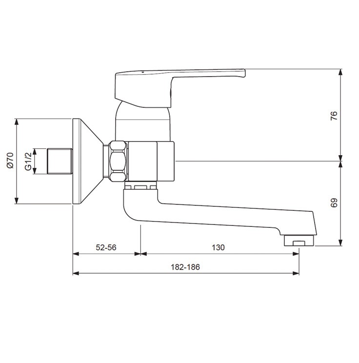 Приобрести ba250aa vidima uno настенный смеситель для умывальника, монтаж на стандартных эксцентриках