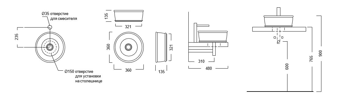 Приобрести раковина-чаша kerama marazzi circo 36 см