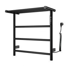 Полотенцесушитель электрический с полкой WONZON & WOGHAND BONN, Черный матовый (WW-AL402-MB)