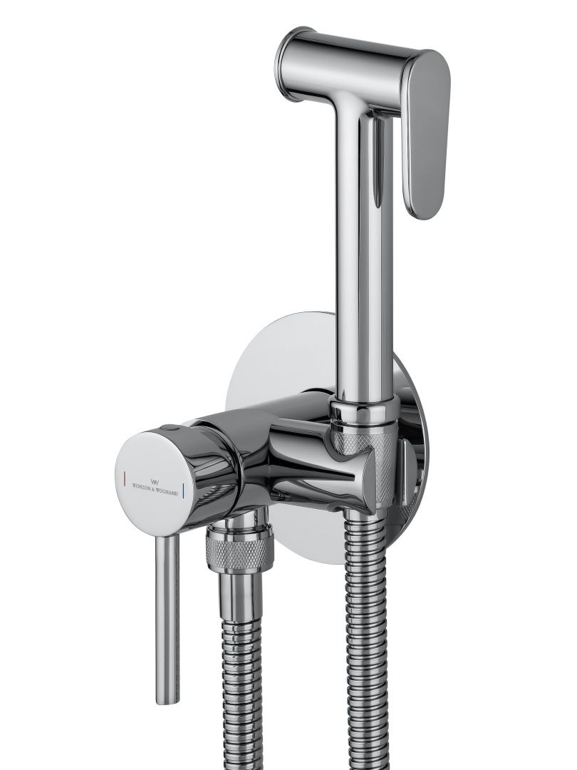 Приобрести смеситель с гигиеническим душем встраиваемый wonzon & woghand stick, хром (ww-88829902-cr)