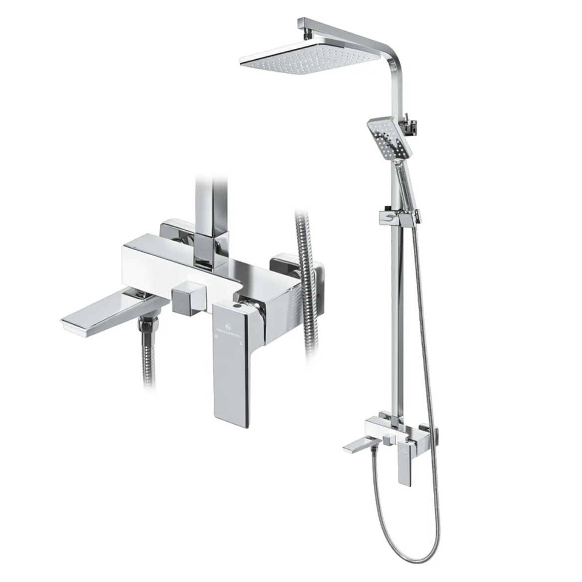 Приобрести grocenberg душевая система, белая\хром gb7008wc