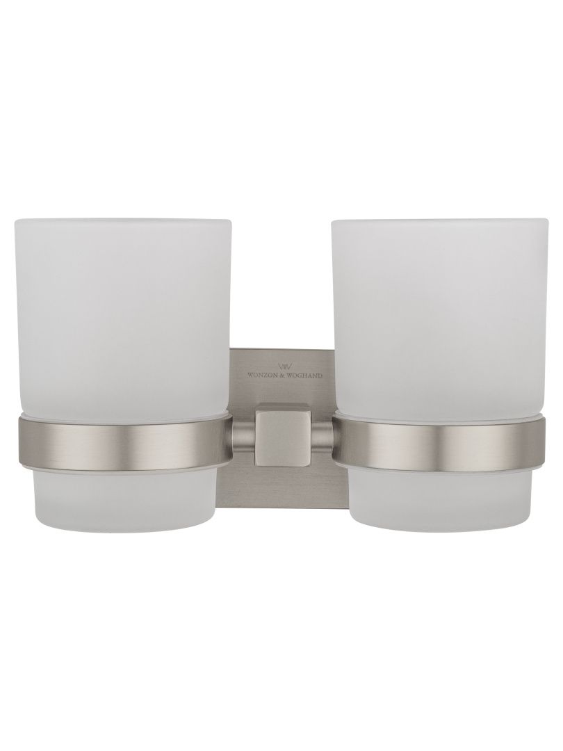 Приобрести два стакана для зубных щеток с держателем wonzon & woghand polo, брашированный никель (ww-8928-bn)