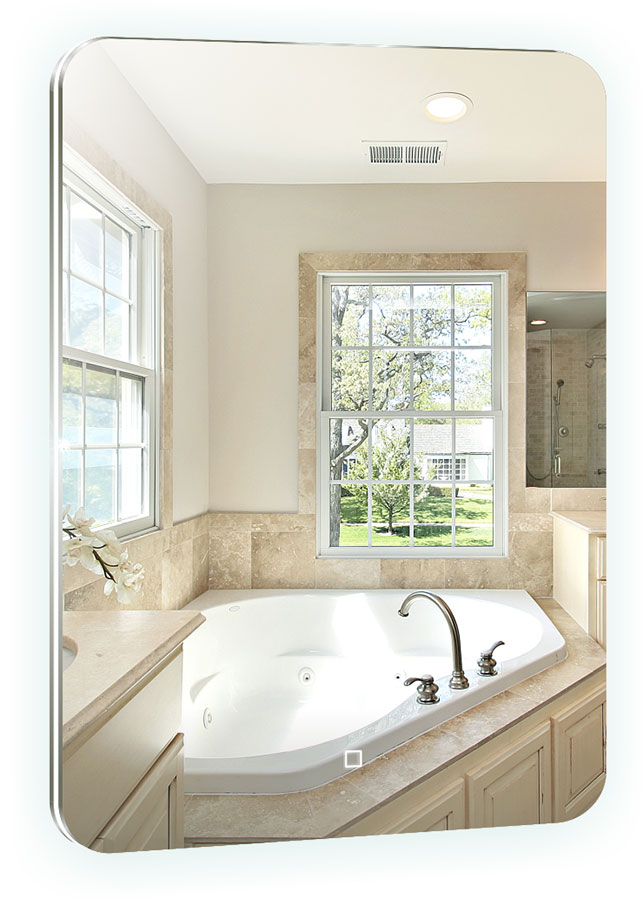 Приобрести azario зеркало паллада 68,5х91,5 см, подсветка, сенсор выкл, часы, подогрев led-00002492