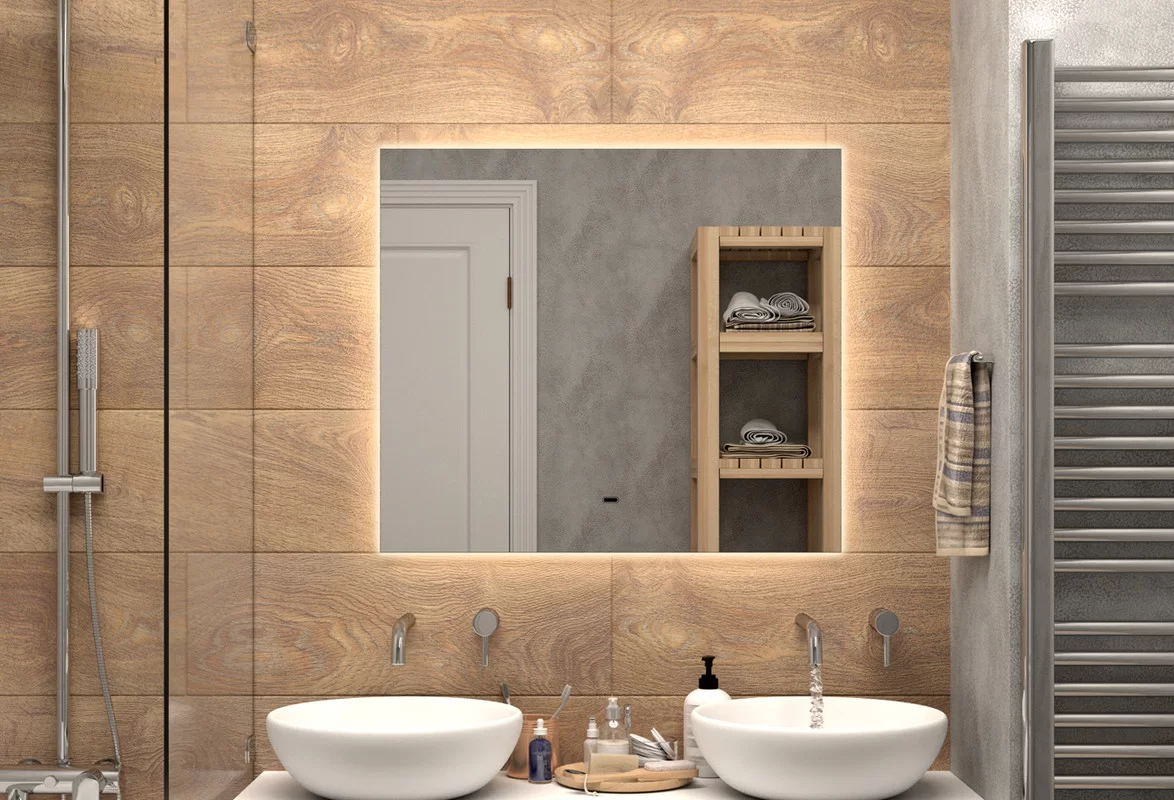 Приобрести continent зеркало с подсветкой trezhe 80х70 см, белое