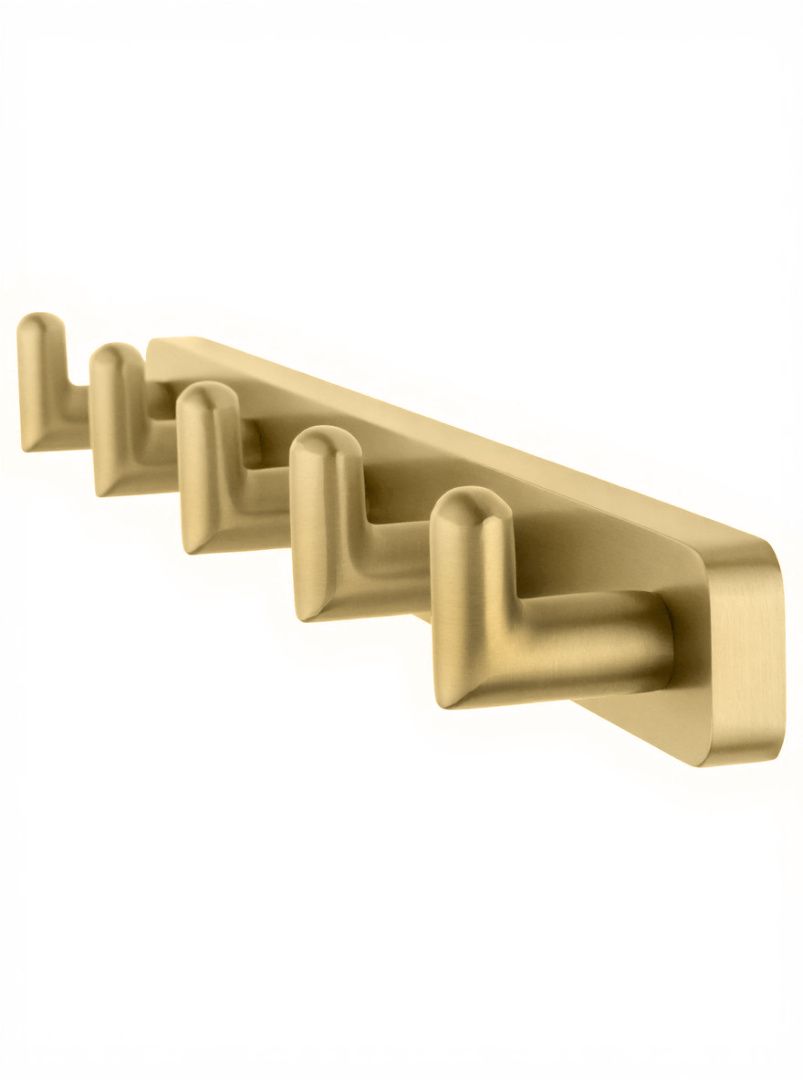 Приобрести вешалка с 5 крючками для ванной wonzon & woghand graffity, брашированное золото (ww-9355-bg)