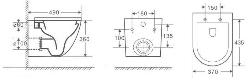 Приобрести унитаз подвесной безободковый с сиденьем ceramalux rimless 2197mb