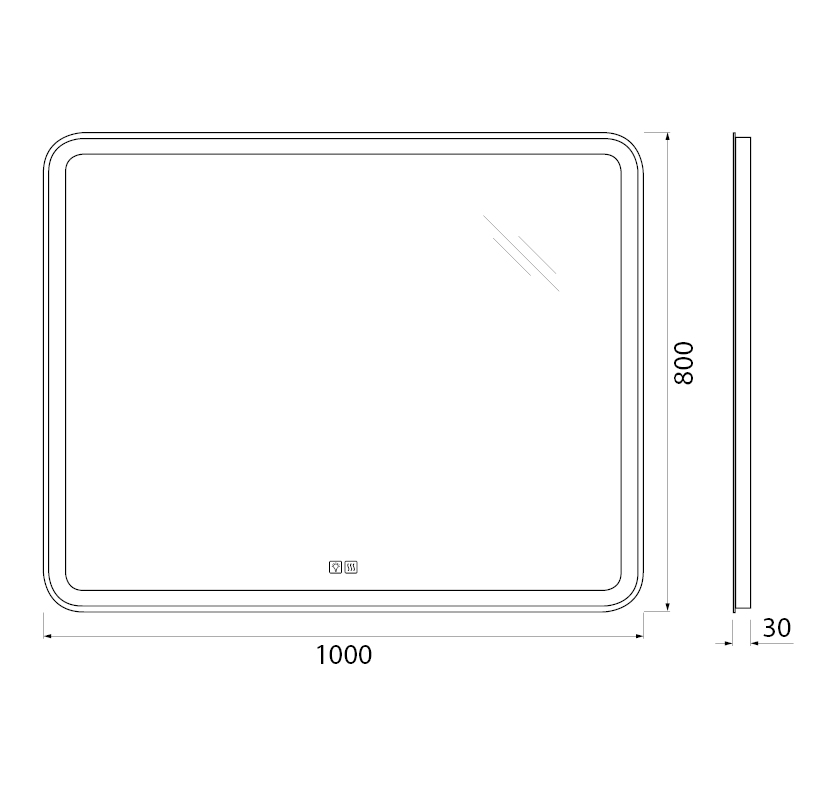 Приобрести belbagno зеркало 100х80 см spc-mar-1000-800-led-tch-warm