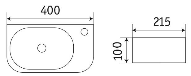 Приобрести раковина накладная /подвесная ceramalux 40 см 78204l