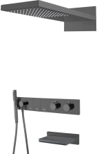 Boheme Душевая система Zodiac с термостатом, встраиваемая, черный хром 133-2-SGM