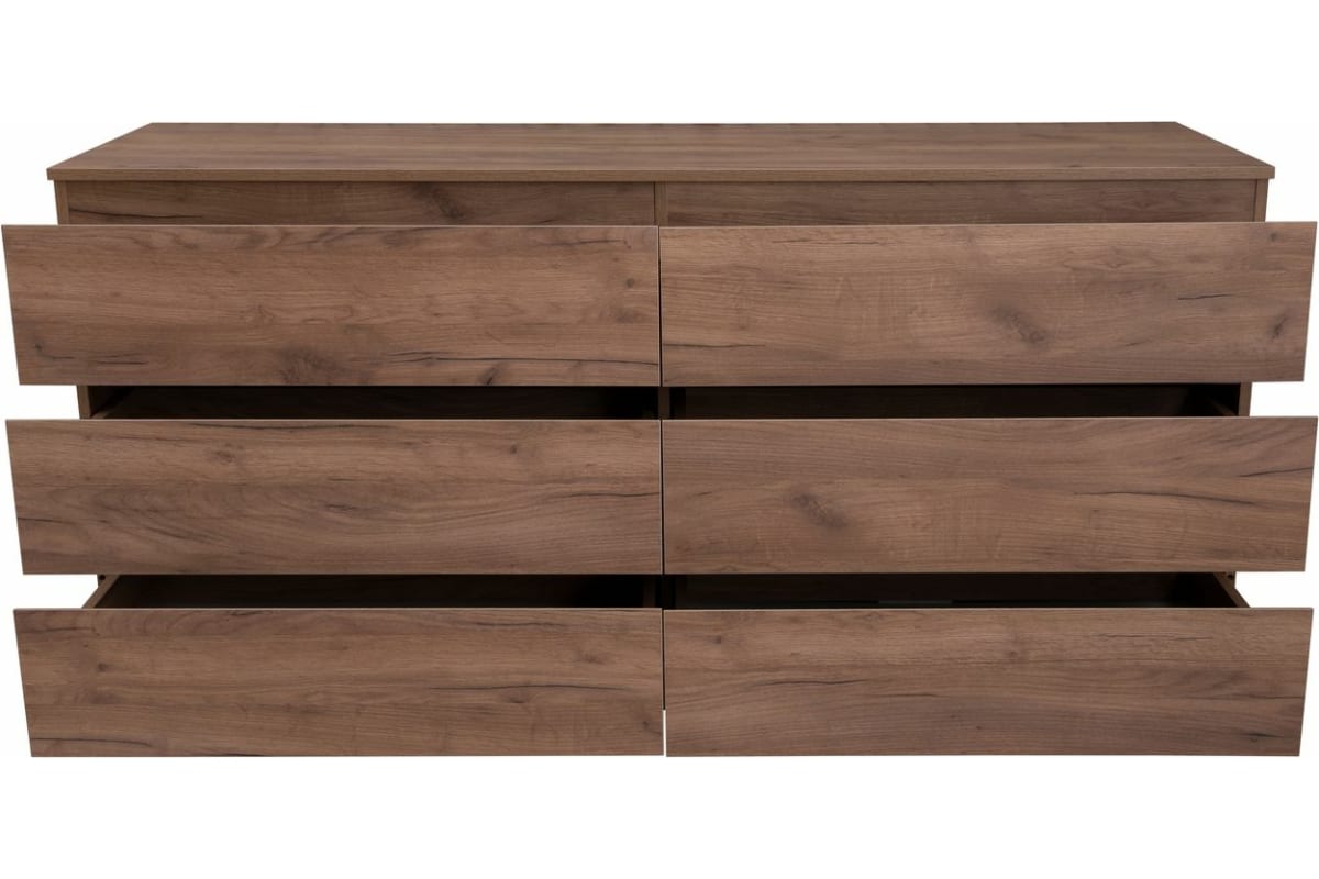 Приобрести aquanet комод сканди 160x48 см, дуб крафт (6 ящиков)