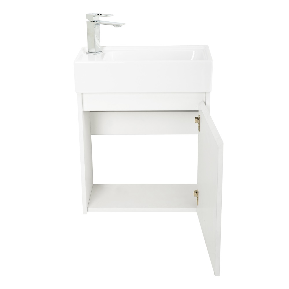 Приобрести belbagno тумба с раковиной kraft mini 50 см, подвесная bianco opaco правосторонняя, белая раковина