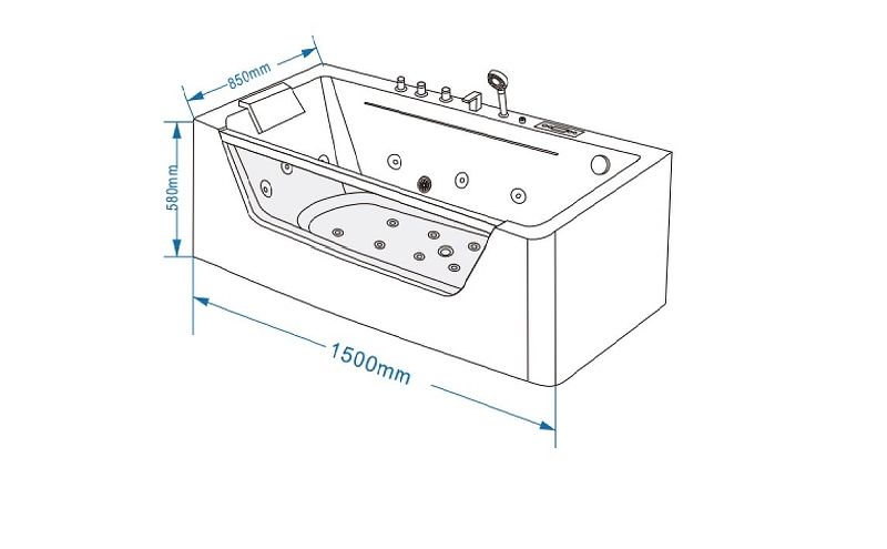 Приобрести grossman гидромассажная ванна 150х85 см, белая gr-15085