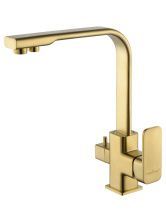 Смеситель для кухни c подключением фильтра WONZON & WOGHAND, Брашированное золото (WW-88458004-BG)