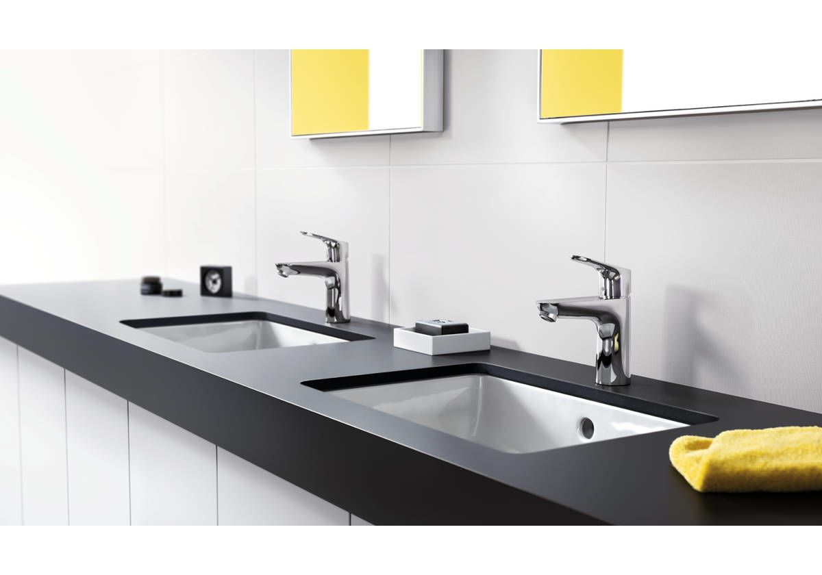 Приобрести 31607000 focus смеситель для раковины 100, однорычажный, со сливным гарнитуром, хром