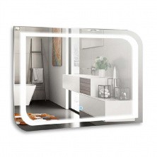 Зеркало AZARIO Персей 80х60 см c подсветкой, сенсор выключатель, часы ФР-00001385