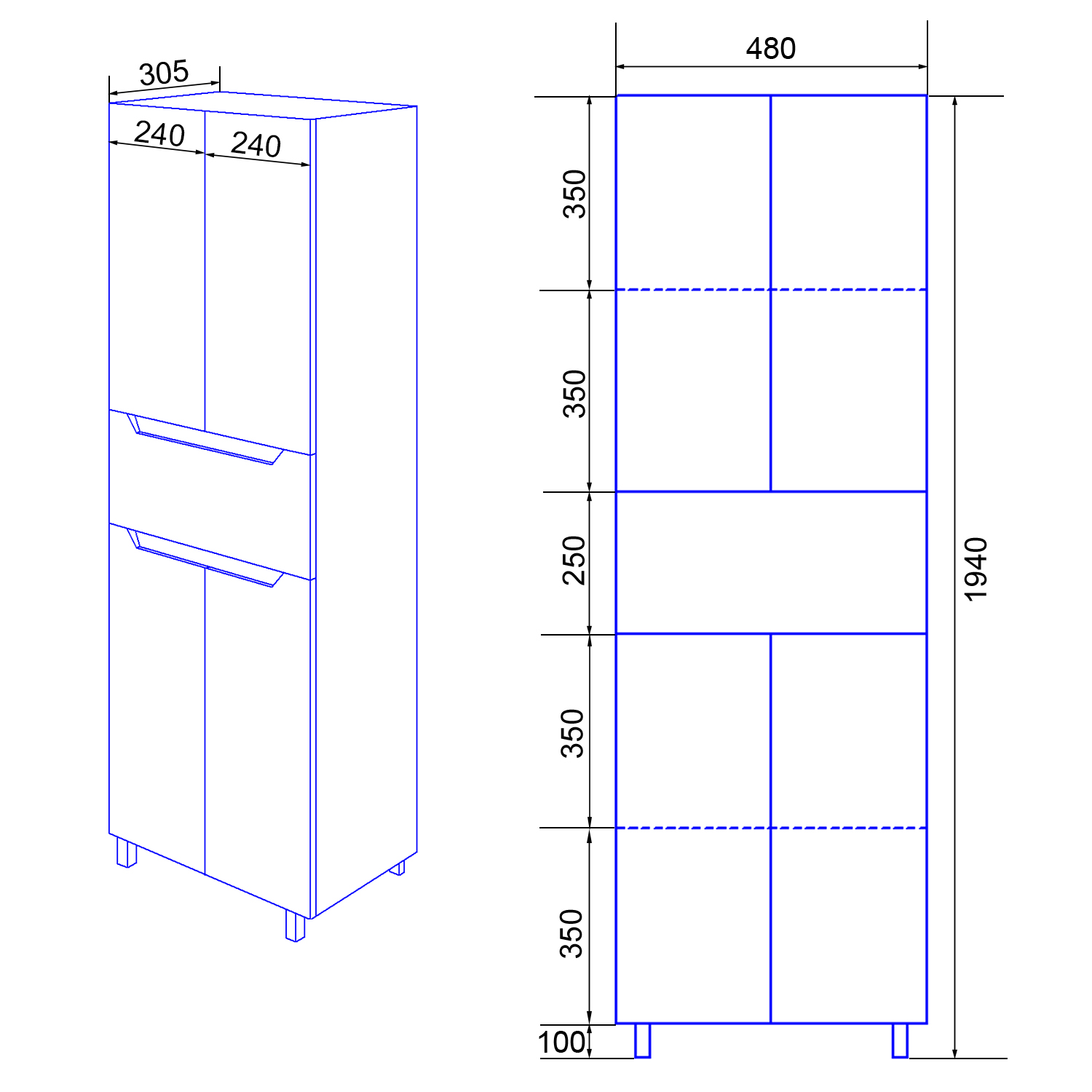 Приобрести loranto пенал напольный палермо 48х194 см, белый (cs00090467)