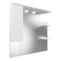 Mirsant Зеркало шкаф Next 100 см, левое, белое УТ000020718