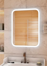 Continent Зеркало с подсветкой Glamour70х90 см, белое