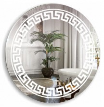 Azario Зеркало Меандр 77х77 см, с подсветкой, сенсорное вкл, диммер ФР-00000961