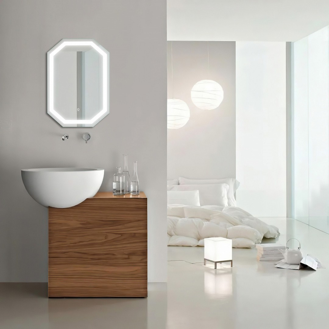 Приобрести azario зеркало 100х60 см, белый, сенсорный выключатель, диммер, az-z-097cs