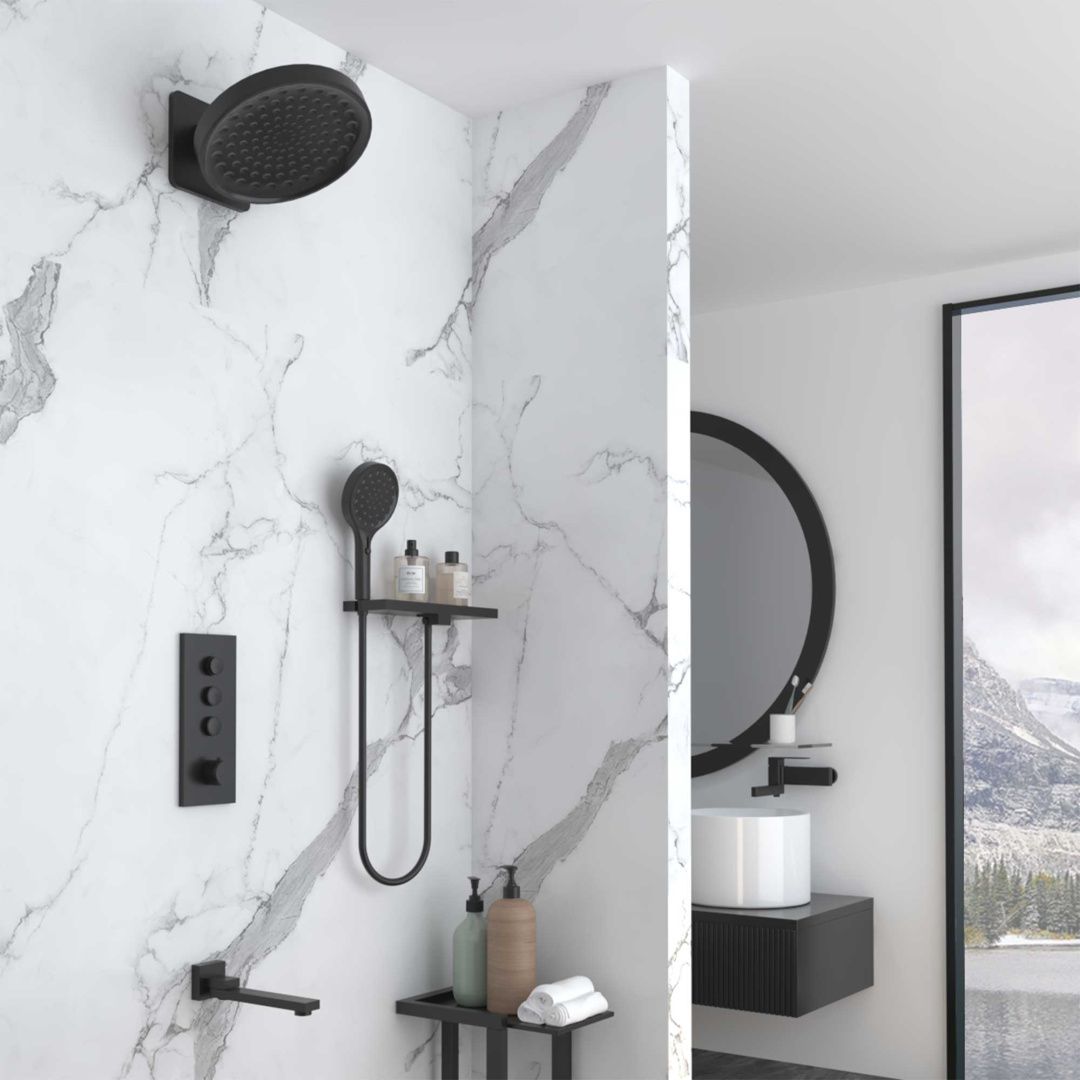 Приобрести vincea встраиваемая душевая система inspire с термостатом, черная матовая vsfw-433ti3rmb
