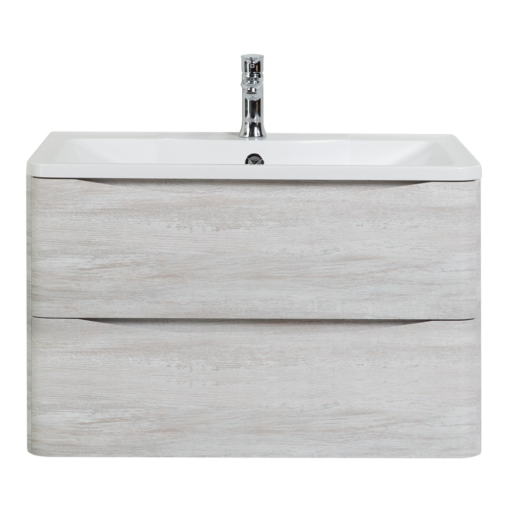 Приобрести belbagno тумба с раковиной acqua 80 см, подвесная rovere vintage bianco, белая раковина