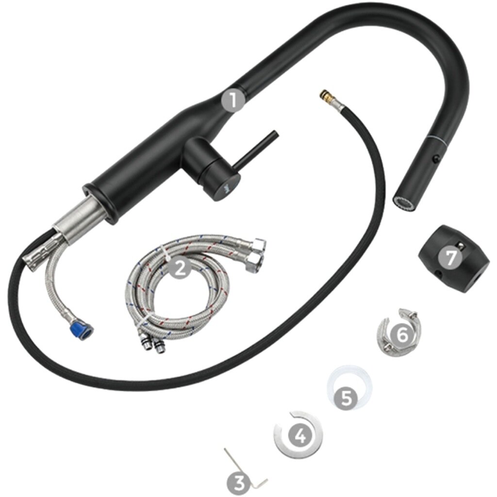 Приобрести gappo смеситель для кухни g4398-46 с выдвижным изливом, черный 30085