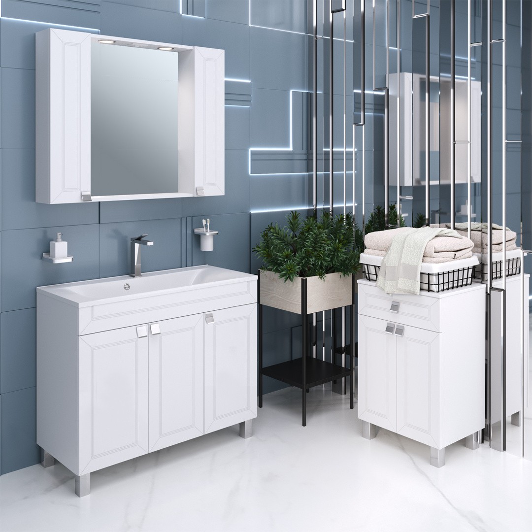 Приобрести aqua de marco тумба напольная с раковиной ostin 100см. 3 двери