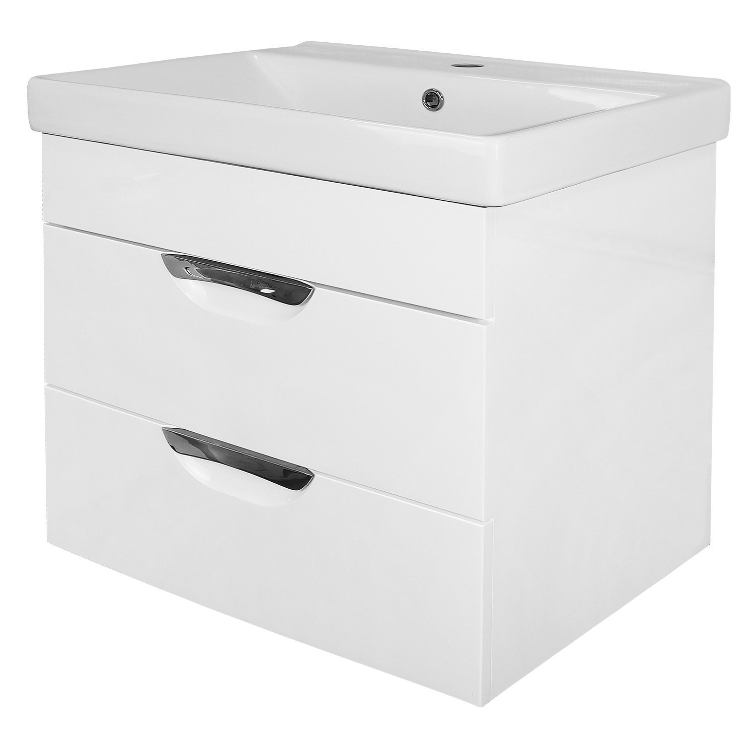 Приобрести loranto тумба подвесная с раковиной стиль- 60/2 "соло" 60х58 см, с доводчиками, белая (cs00091374)