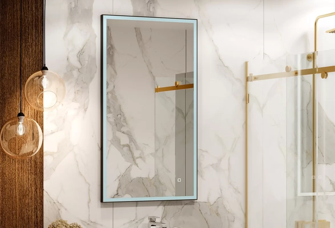 Приобрести continent зеркало с подсветкой solid black 60х110 см, черное