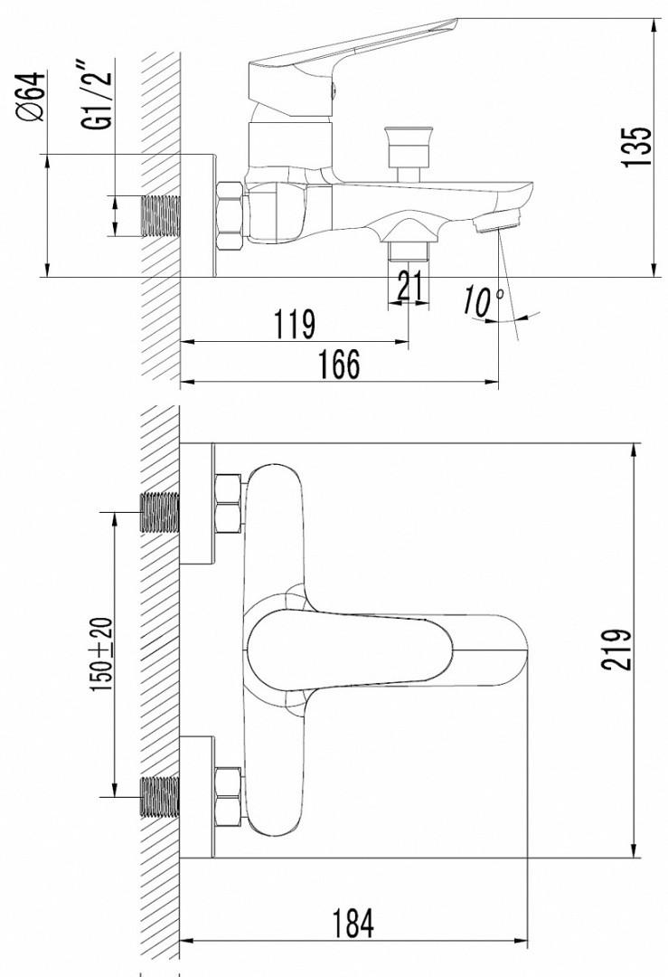 Приобрести azario смеситель для ванны campo, с ручным душем, хром az-kx238275c