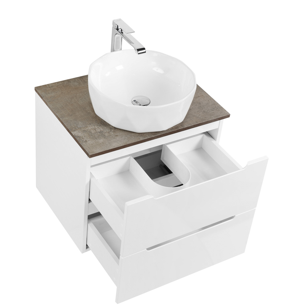 Приобрести belbagno тумба со столешницей etna 60 см, подвесная bianco lucido