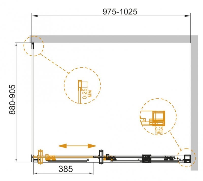 Приобрести cezares душевое ограждение duet-soft 100х90см duet soft-ah-1-100/90-c-cr-l